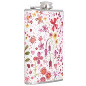 Moderne Floral-Waterverf Heupfles (Rechts)