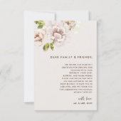 Moderne Floral Waterverf Ivory Cream Trouwfoto Bedankkaart (Achterkant)