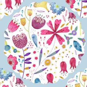 Moderne Floral-Waterverf Kartonnen Onderzetters