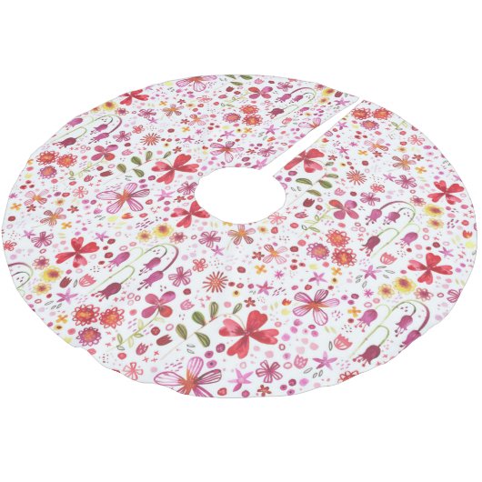 Moderne Floral-Waterverf Kerstboom Rok (Gekanteld)