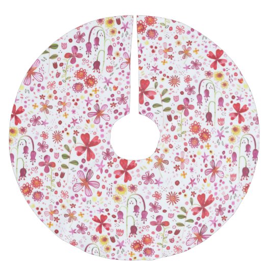 Moderne Floral-Waterverf Kerstboom Rok (Voorkant)