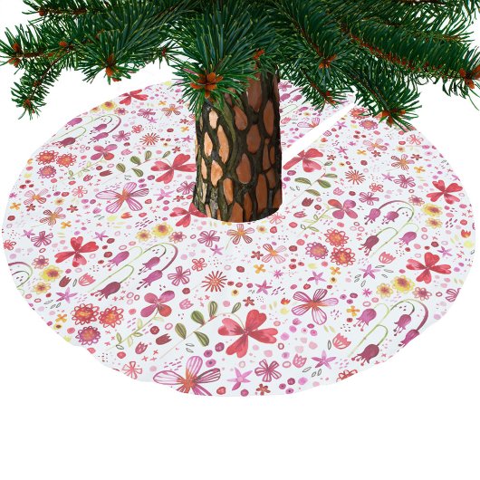 Moderne Floral-Waterverf Kerstboom Rok