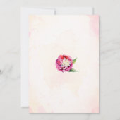 Moderne Floral Waterverf Koraal Pioen Bruiloft Kaart (Achterkant)