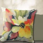 Moderne Floral-Waterverf Kussen<br><div class="desc">Voeg een pop kleur toe aan uw decor met deze verbluffende waterverf bloemkool met een stoutmoedige vormgeving in olijfgroen, diepe gouden tinten, sage, cramy wit, diep oranje en crimson. Deze unieke en levendige kussen zullen in elke ruimte een verklaring afleggen. De zachte en duurzame stof zorgt ervoor dat u op...</div>
