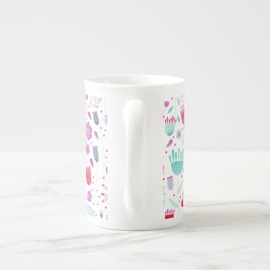 Moderne Floral-Waterverf Porselein Kop (Achterkant)