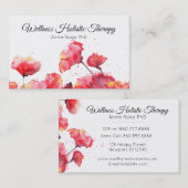*~* Moderne Floral Waterverf Red Poppy Flower Visitekaartje (Voorkant / Achterkant)
