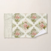  Moderne Floral Waterverf Roze Rose Damask Handdoek (Handdoek)