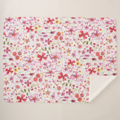 Moderne Floral-Waterverf Sherpa Deken (Voorkant (horizontaal))