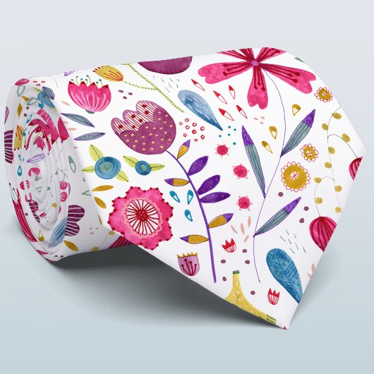 Moderne Floral-Waterverf Stropdas