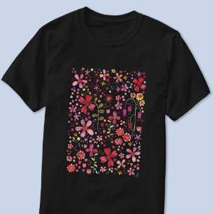 Moderne Floral-Waterverf T-shirt