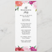 Moderne Floral Waterverf Trouwprogramma's Programmakaart (Achterkant)