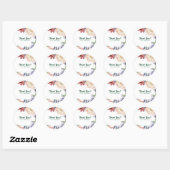 Moderne Floral Waterverf Vrijgezellenfeest Chic Fa Ronde Sticker (Vel)