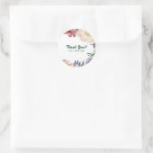 Moderne Floral Waterverf Vrijgezellenfeest Chic Fa Ronde Sticker (Tas)