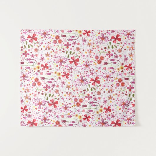 Moderne Floral-Waterverf Wandkleed (Voorkant (horizontaal))