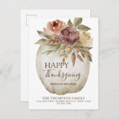 Moderne Floral Waterverf White Pumpkin Moving Aankondigingskaart (Voorkant / Achterkant)