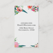 Moderne Floral Waterverf zomer tropische beelden Visitekaartje (Achterkant)