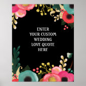 Moderne Floral Wedding Custom Love Quote Prints (Voorkant)