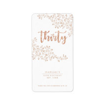 Moderne Floral White en Roos Gold 30e verjaardag