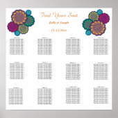 Moderne Floral White Mandalas. bruiloft Poster (Voorkant)