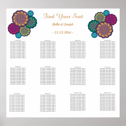 Moderne Floral White Mandalas. bruiloft Poster (Voorkant)