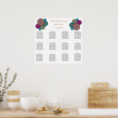 Moderne Floral White Mandalas. bruiloft Poster (Keuken)