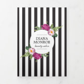Moderne Floral Wreath Gestreepte Salon Brochure Drieluik Kaart (Cover)