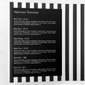 Moderne Floral Wreath Gestreepte Salon Brochure Drieluik Kaart (Binnenzijde eerst)