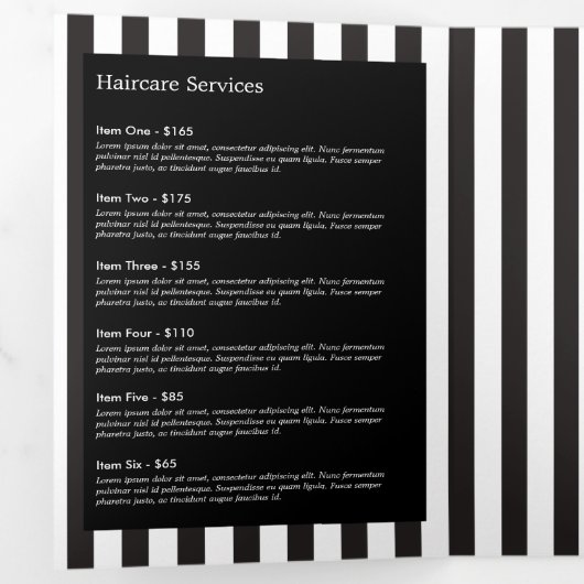 Moderne Floral Wreath Gestreepte Salon Brochure Drieluik Kaart (Binnenzijde eerst)