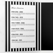 Moderne Floral Wreath Gestreepte Salon Brochure Drieluik Kaart (Binnenzijde eerst)