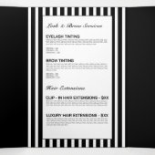 Moderne Floral Wreath Gestreepte Salon Brochure Drieluik Kaart (Binnenkant midden)