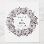 Moderne Floral Wreatine Sticker Set (Enkel label)