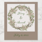 Moderne Floral Wreatine Sticker Set (Enkel label)