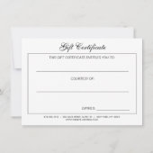 Moderne Floral Wreatpe Salon Cadeft Certificate (Achterkant)