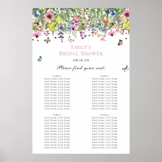 Moderne Floral zitgrafiek Poster (Voorkant)