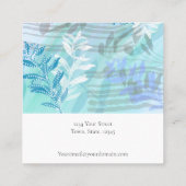 Moderne florale botanische oorbel display kaart vierkante visitekaartje (Achterkant)