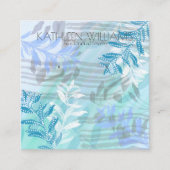 Moderne florale botanische oorbel display kaart vierkante visitekaartje (Voorkant)