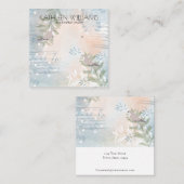 Moderne florale botanische oorbel display kaart vierkante visitekaartje (Voorkant / Achterkant)