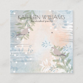 Moderne florale botanische oorbel display kaart vierkante visitekaartje