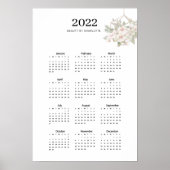 Moderne, florale kalender 2022 Poster (Voorkant)