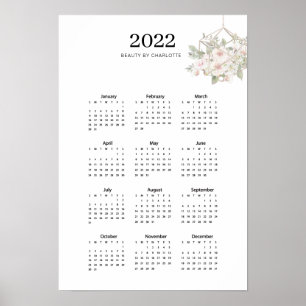 Moderne, florale kalender 2022 Poster