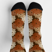 Moderne Florale Kimono-afdruk, Donkerbruin en Lich Sokken (Top)