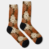 Moderne Florale Kimono-afdruk, Donkerbruin en Lich Sokken (Rechts)