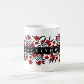 Moderne florale mok met naam (Center)