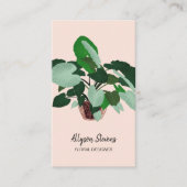 Moderne florale ontwerper plant roze logo qr code visitekaartje (Voorkant)