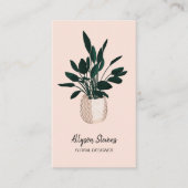Moderne florale ontwerper plant roze logo qr code visitekaartje (Voorkant)