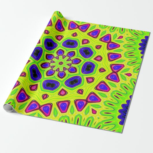 Moderne florale patronen. Rasterafbeelding. Persia Cadeaupapier (Uitgerold)