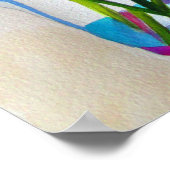 Moderne florale stilstand met jar waterverf art poster (Hoek)