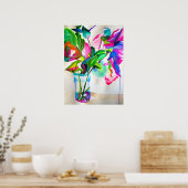 Moderne florale stilstand met jar waterverf art poster (Keuken)