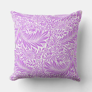 Moderne florale trendy paars wit kussen