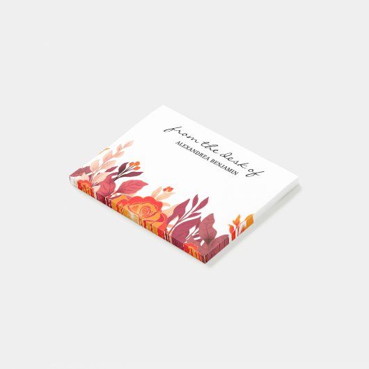 Moderne Florence Waterverf Elegant Flowers Custom Post-it® Notes (Schuin)